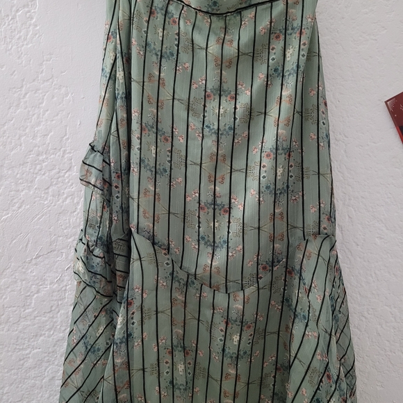 NWT Eva Franco burnout ruffled tiered lined midi - Picture 5 of 8